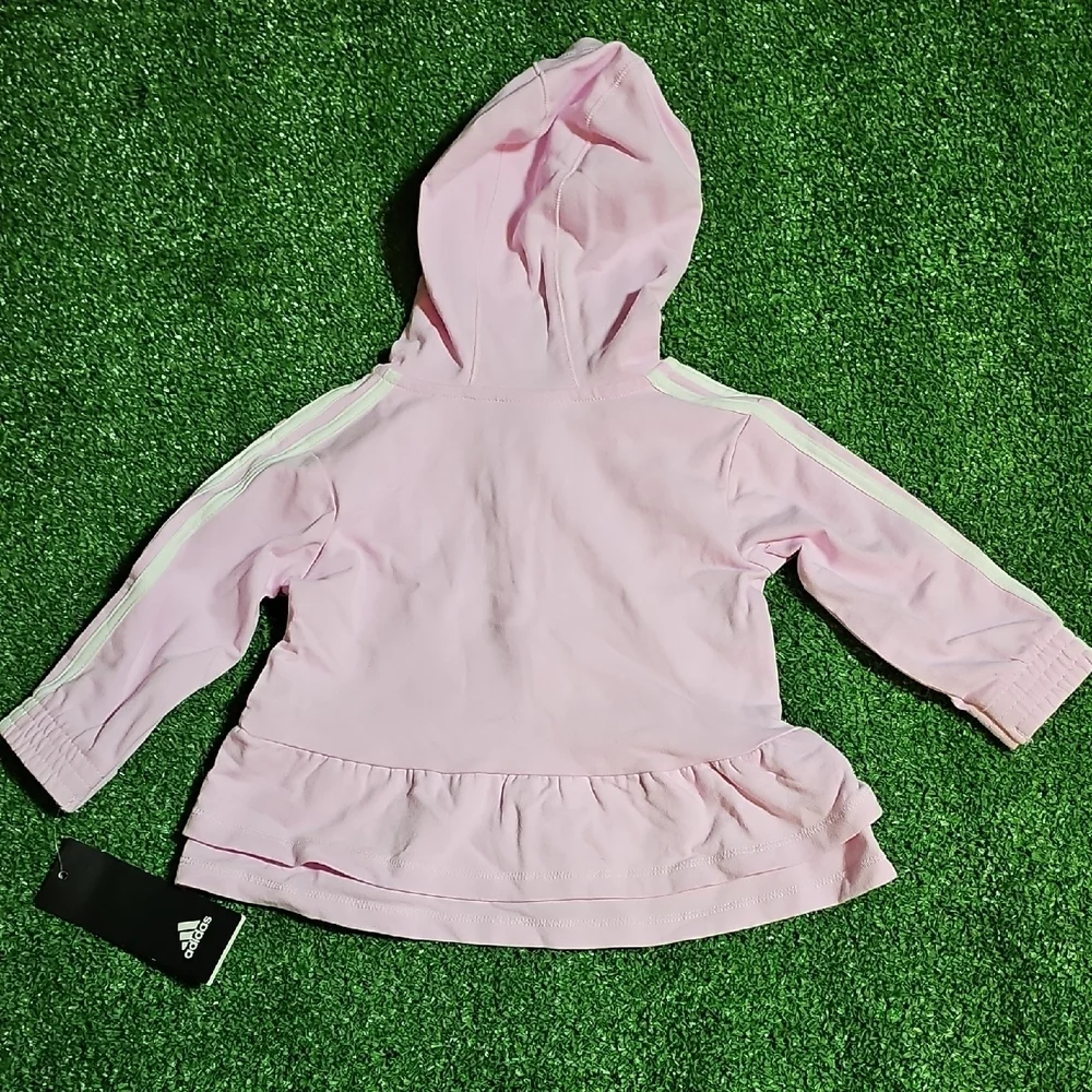 Adidas Kids Light Pink Zip-Up Hoodie